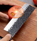 Set de cinq couteaux japonais en acier damas