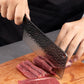 Set de six couteaux japonais en acier damas